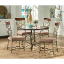 Steve Silver Furniture Round Thompson Dining Table with Faux Marble Top & Pedestal Base TP450B/TP450T IMAGE 3