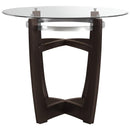 Steve Silver Furniture Round Matinee Counter Height Dining Table with Glass Top and Pedestal Base MT480T/MT480PB IMAGE 1