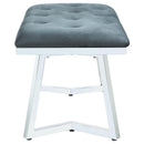 Coaster Furniture Beaufort 109453 Velvet Upholstered Dining Bench - Steel Grey IMAGE 4
