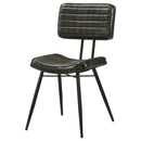 Coaster Furniture Misty 110652 Leather Upholstered Dining Chair - Espresso (Set of 2) IMAGE 3