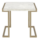 Acme Furniture Boice II 82872 End Table - Faux Marble & Champagne IMAGE 3
