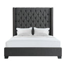 Elements International Morrow UMW090KB King Upholstered Bed - Charcoal IMAGE 1