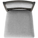 Elements International Amherst Dining Side Chair W/Fabric Cushion Side Stretcher Grey Finish IMAGE 3