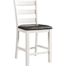 Elements International Martin Counter Side Chair with Chocolate PU – White Finish IMAGE 1