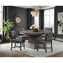 Elements International Collins Dining Side Chair W/ Stretcher in Grey IMAGE 8