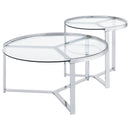 Coaster Furniture Delia 708400 2 pc Nesting Table - Chrome IMAGE 4