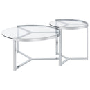 Coaster Furniture Delia 708400 2 pc Nesting Table - Chrome IMAGE 5
