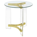 Coaster Furniture Janessa 710067 End Table - Clear/Matte Brass IMAGE 5