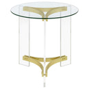 Coaster Furniture Janessa 710067 End Table - Clear/Matte Brass IMAGE 6
