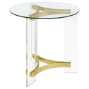 Coaster Furniture Janessa 710067 End Table - Clear/Matte Brass IMAGE 7