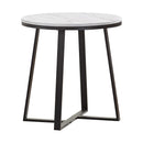 Coaster Furniture Hugo 723237 Metal Base Round End Table - White/Matte Black IMAGE 1