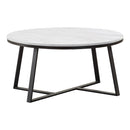 Coaster Furniture Hugo 723238 Round Coffee Table - White/Matte Black IMAGE 1
