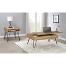 Coaster Furniture Fanning 723368 Lift Top Storage Coffee Table - Golden Oak/Black IMAGE 2