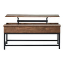 Coaster Furniture Byers 723778 Black Coffee Table With Hidden Storage - Brown Oak/Sandy Black IMAGE 1