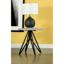 Coaster Furniture Hadi 736177 Round End Table With Hairpin Legs - Cement/Gunmetal IMAGE 4