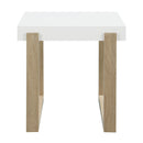 Coaster Furniture Pala 753397 Rectangular End Table With Sled Base - White High Gloss/Natural IMAGE 3