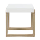 Coaster Furniture Pala 753397 Rectangular End Table With Sled Base - White High Gloss/Natural IMAGE 4