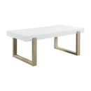 Coaster Furniture Pala 753398 Rectangular Coffee Table With Sled Base - White High Gloss/Natural IMAGE 1