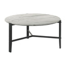 Coaster Furniture Tandi 753538 Round Coffee Table - Faux White Marble/Black IMAGE 1