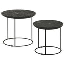 Coaster Furniture Loannis 935842 2-Piece Round Nesting Table - Matte Black IMAGE 1