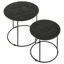 Coaster Furniture Loannis 935842 2-Piece Round Nesting Table - Matte Black IMAGE 2