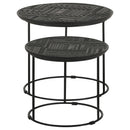 Coaster Furniture Loannis 935842 2-Piece Round Nesting Table - Matte Black IMAGE 3