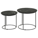 Coaster Furniture Loannis 935842 2-Piece Round Nesting Table - Matte Black IMAGE 4