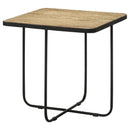Coaster Furniture Elyna 935855 Square Accent Table - Travertine/Black IMAGE 2