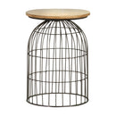 Coaster Furniture Bernardo 935860 Round Accent Table With Bird Cage Base - Natural/Gunmetal IMAGE 1