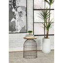 Coaster Furniture Bernardo 935860 Round Accent Table With Bird Cage Base - Natural/Gunmetal IMAGE 2