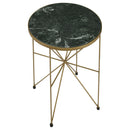 Coaster Furniture Eliska 936061 Round Accent Table with Marble Top - Green/Antique Gold IMAGE 3