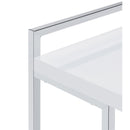 Coaster Furniture Dani 936118 Rectangular Snack Table with Metal Base - White High Gloss IMAGE 3