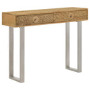 Coaster Furniture Draco 953512 Console Table with Hand Carved Drawers - Natural IMAGE 1