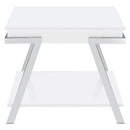 Coaster Furniture Marcia 2 pc Occasional Table Set - White High Gloss/Chrome IMAGE 9