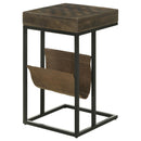 Coaster Furniture Chessie 936135 1-Drawer Square Side Table with Leatherette Sling - Tobacco/Black IMAGE 6