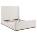 Coaster Furniture Nala 302046KE Upholstered Eastern King Wingback Platform Sleigh Bed - Cream IMAGE 3