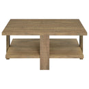 Coaster Furniture Dawn 707718 Square Engineered Wood Coffee Table with Shelf - Mango IMAGE 3