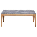 Coaster Furniture Polaris 707858 Rectangular Coffee Table with Marble-Like Top - Teramo/Light Oak IMAGE 3