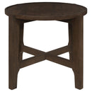 Coaster Furniture Cota 708287 Round Solid Wood End Table - Dark Brown IMAGE 4