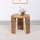 Coaster Furniture Artina 708507 Woven Rattan Round End Table - Natural Brown IMAGE 2