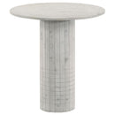 Coaster Furniture Astoria 709667 Round Genuine Marble End Table - White IMAGE 1