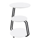 Coaster Furniture Hilly 930071 3-Tier Round Side Table - White/Black IMAGE 8