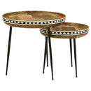 Coaster Furniture Ollie 930193 2-Piece Round Nesting Table - Natural/Black IMAGE 6