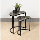 Coaster Furniture Zakiya 930195 2-Piece Demilune Nesting Table - Black/White IMAGE 2