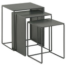 Coaster Furniture Imez 930250 3-Piece Rectangular Metal Nesting Table - Grey IMAGE 1