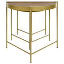 Coaster Furniture Tristen 936156 3-Piece Demilune Nesting Table with Recessed Top - Brown/Gold IMAGE 3