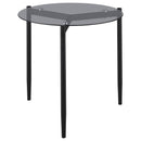 Coaster Furniture Rosalie 710167 Round Smoked Glass Top End Table - Sandy Black IMAGE 1