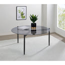 Coaster Furniture Rosalie 710168 Round Smoked Glass Top Coffee Table - Sandy Black IMAGE 2