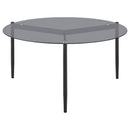 Coaster Furniture Rosalie 710168 Round Smoked Glass Top Coffee Table - Sandy Black IMAGE 5