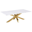 Coaster Furniture Visalia 710218 Faux Marble Top Stainless Steel Coffee Table - Gold IMAGE 1
